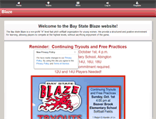 Tablet Screenshot of baystateblaze.com